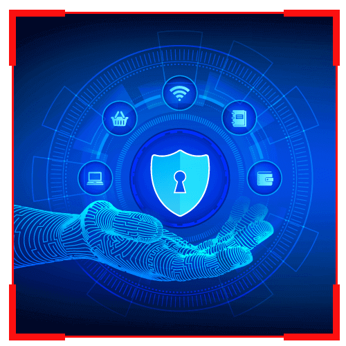 Cybersecurity hand illustration